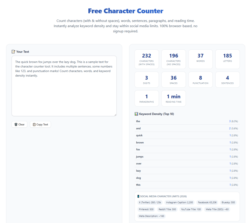 Character Counter Without Word Limit: Full Unlimited Usage Guide 1 Character Counter Without Word Limit