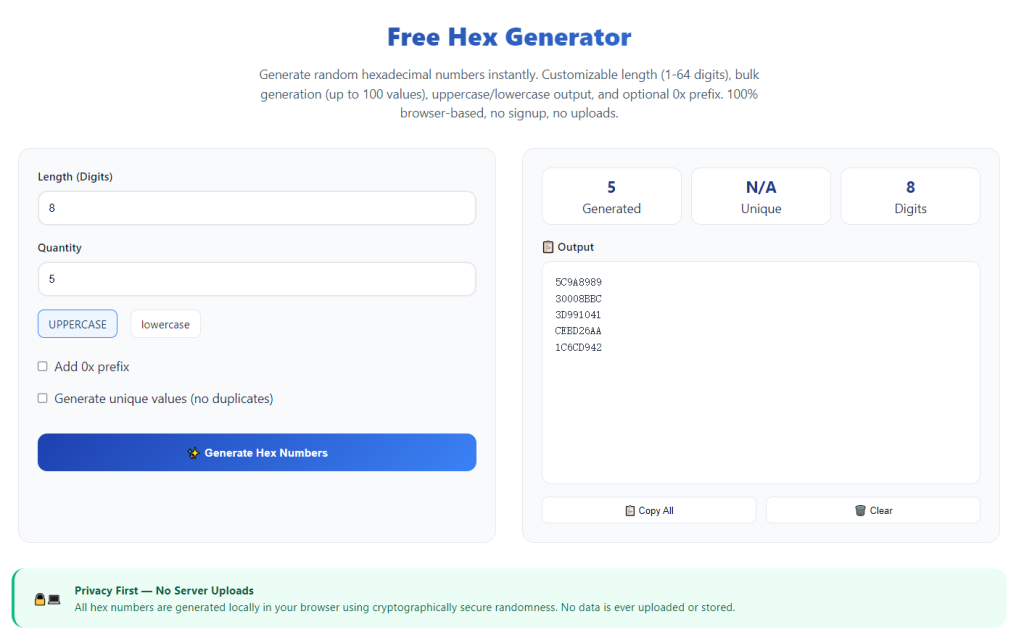 Random HEX Generator for Passwords: Secure Usage Complete Guide 1 Random HEX Generator for Passwords