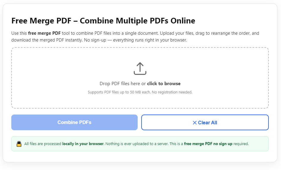 Merge PDF Offline Free No Software Install – Easy Steps for Windows & Mac 3 Merge PDF Offline Free No Software Install