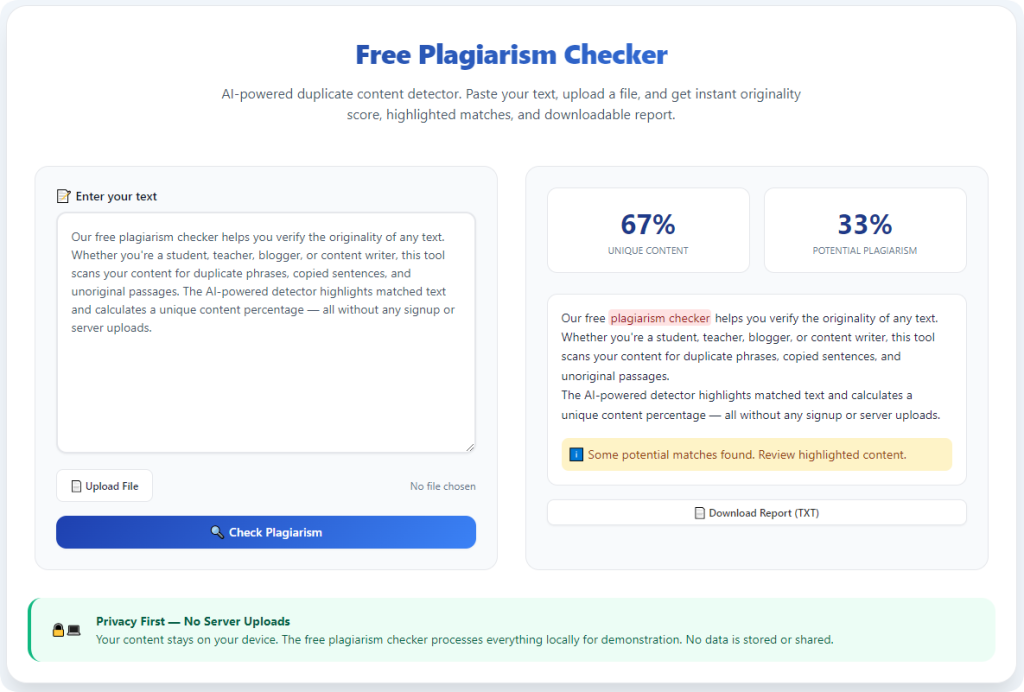 Plagiarism Checker Without Word Limit Free
