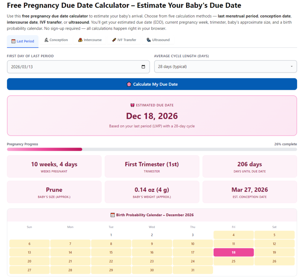 Pregnancy Due Date Calculator From Last Period: Easy User Guide 1 Pregnancy Due Date Calculator From Last Period