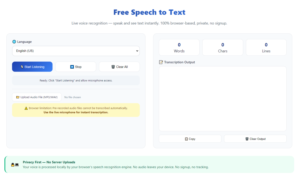 Speech to Text Without Software Download: Fast Online Transcription Guide 1 Speech to Text Without Software Download
