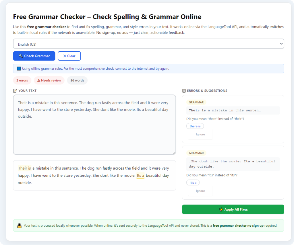 Grammar Checker for Sentence Correction – Fix Errors Fast & Write Clearly 3 Grammar Checker for Sentence Correction – Fix Errors Fast & Write Clearly