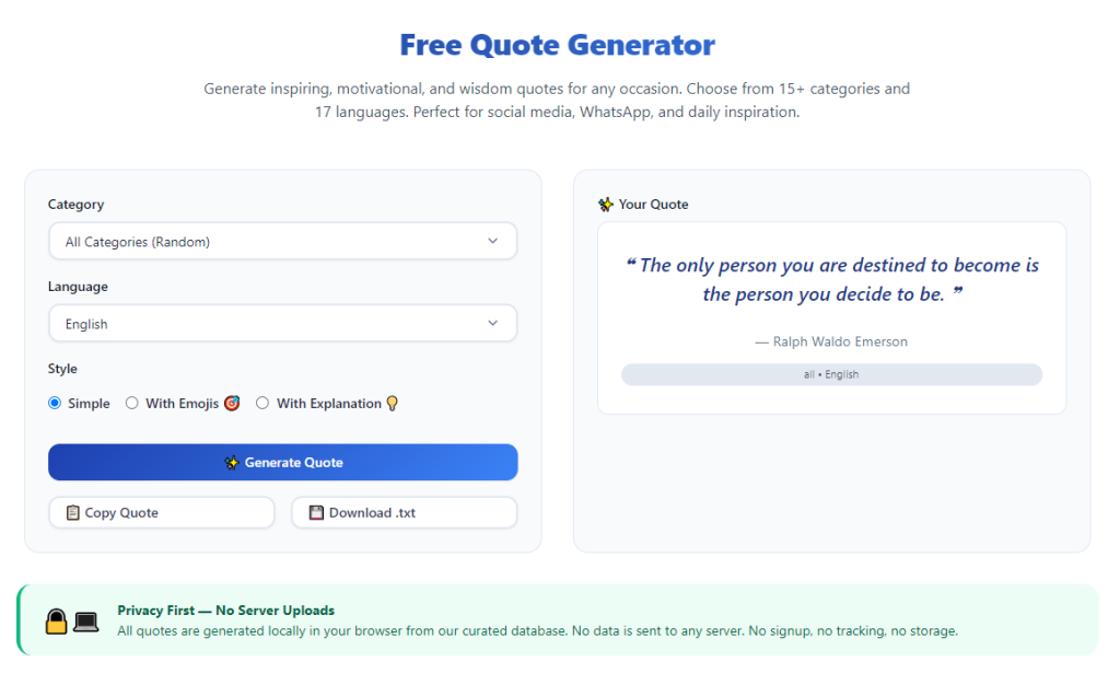 Free Quote Generator No Watermark No Signup