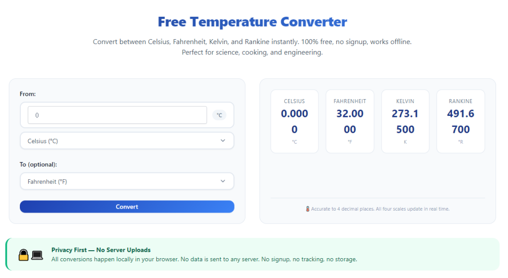 Temperature Converter Without Ads Free Online