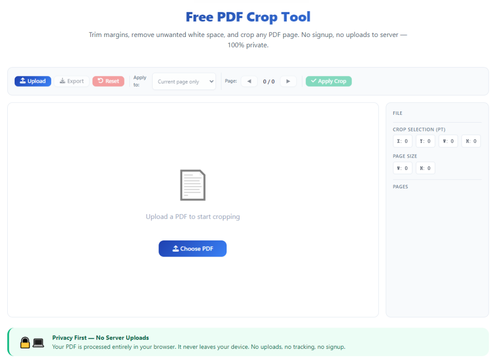 How to use PDF Crop Tool to cut page margins