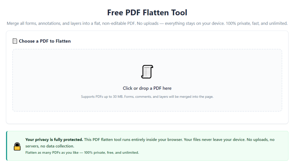 Free PDF Flatten Tool No Registration Required